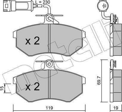 Metelli 22-0148-1 - Комплект спирачно феродо, дискови спирачки vvparts.bg