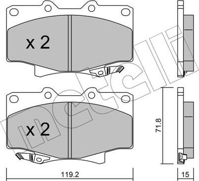 Metelli 22-0153-0 - Комплект спирачно феродо, дискови спирачки vvparts.bg