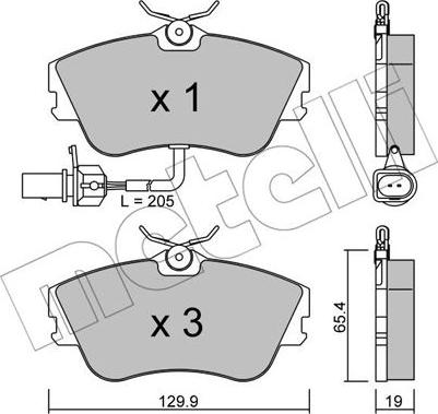 Metelli 22-0164-1 - Комплект спирачно феродо, дискови спирачки vvparts.bg