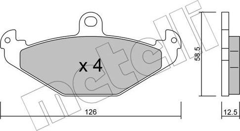 Metelli 22-0165-1 - Комплект спирачно феродо, дискови спирачки vvparts.bg