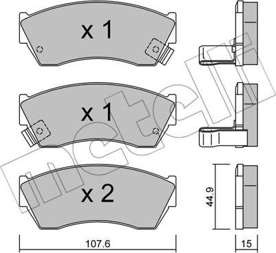 Metelli 22-0168-0 - Комплект спирачно феродо, дискови спирачки vvparts.bg