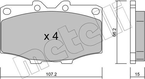 Metelli 22-0109-0 - Комплект спирачно феродо, дискови спирачки vvparts.bg