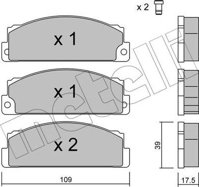 Metelli 22-0102-0 - Комплект спирачно феродо, дискови спирачки vvparts.bg