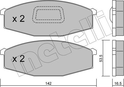 Metelli 22-0110-1 - Комплект спирачно феродо, дискови спирачки vvparts.bg