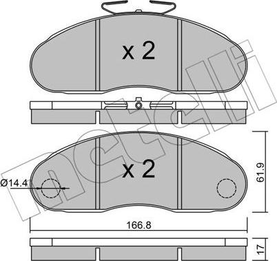 Metelli 22-0111-2 - Комплект спирачно феродо, дискови спирачки vvparts.bg