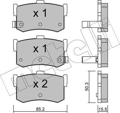 Metelli 22-0187-0 - Комплект спирачно феродо, дискови спирачки vvparts.bg