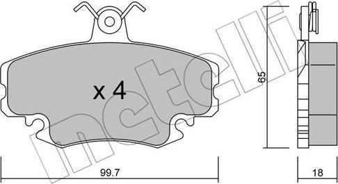 Metelli 22-0120-0 - Комплект спирачно феродо, дискови спирачки vvparts.bg