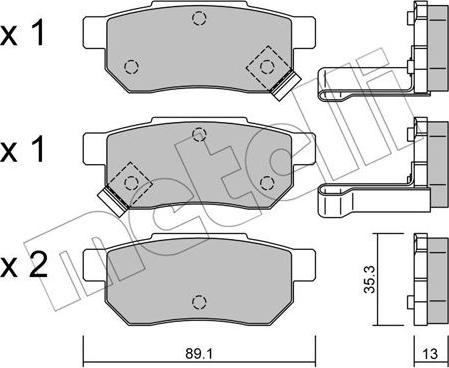 Metelli 22-0170-1 - Комплект спирачно феродо, дискови спирачки vvparts.bg