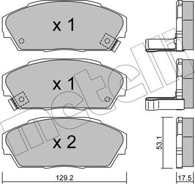 Metelli 22-0171-0 - Комплект спирачно феродо, дискови спирачки vvparts.bg