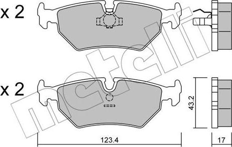 Metelli 22-0178-0 - Комплект спирачно феродо, дискови спирачки vvparts.bg