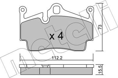 Metelli 22-0894-0 - Комплект спирачно феродо, дискови спирачки vvparts.bg