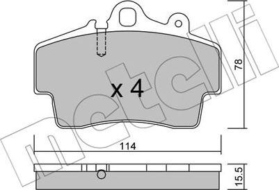 Metelli 22-0891-0 - Комплект спирачно феродо, дискови спирачки vvparts.bg