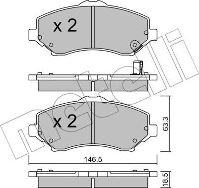 Metelli 22-0862-1 - Комплект спирачно феродо, дискови спирачки vvparts.bg