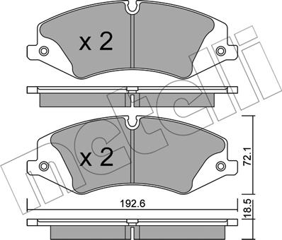 Metelli 22-0836-0 - Комплект спирачно феродо, дискови спирачки vvparts.bg