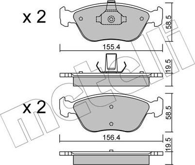 Metelli 22-0832-0 - Комплект спирачно феродо, дискови спирачки vvparts.bg