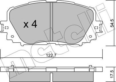 Metelli 22-0820-0 - Комплект спирачно феродо, дискови спирачки vvparts.bg