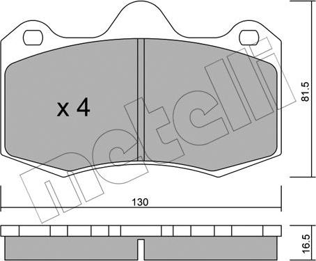 Metelli 22-0392-0 - Комплект спирачно феродо, дискови спирачки vvparts.bg