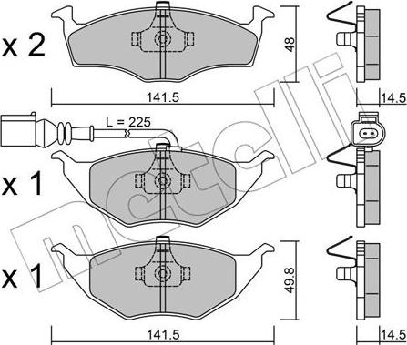 Metelli 22-0345-1 - Комплект спирачно феродо, дискови спирачки vvparts.bg