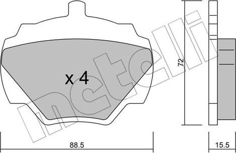 Metelli 22-0353-0 - Комплект спирачно феродо, дискови спирачки vvparts.bg
