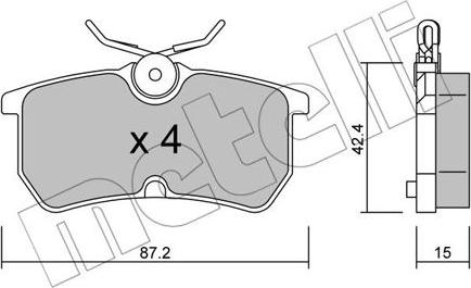 Metelli 22-0317-0 - Комплект спирачно феродо, дискови спирачки vvparts.bg