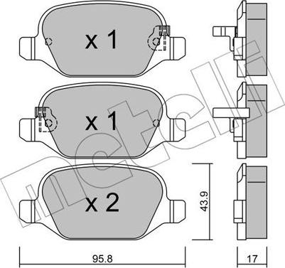 Metelli 22-0324-4 - Комплект спирачно феродо, дискови спирачки vvparts.bg