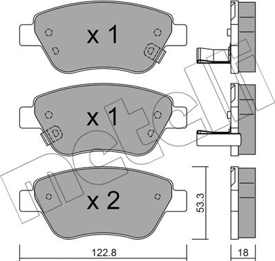 Metelli 22-0321-4 - Комплект спирачно феродо, дискови спирачки vvparts.bg