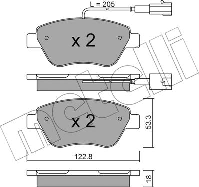 Metelli 22-0321-3 - Комплект спирачно феродо, дискови спирачки vvparts.bg