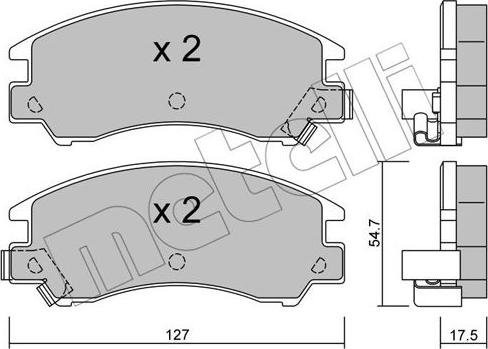 Metelli 22-0241-0 - Комплект спирачно феродо, дискови спирачки vvparts.bg