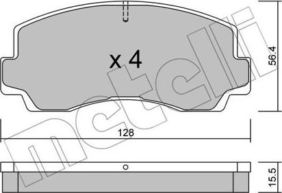 Metelli 22-0243-0 - Комплект спирачно феродо, дискови спирачки vvparts.bg