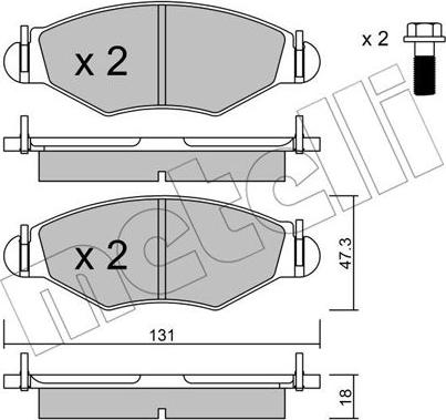 Metelli 22-0254-1 - Комплект спирачно феродо, дискови спирачки vvparts.bg