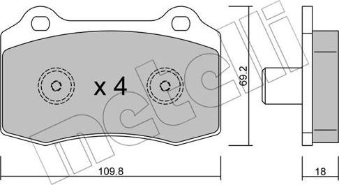 Metelli 22-0251-5 - Комплект спирачно феродо, дискови спирачки vvparts.bg