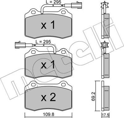 Metelli 22-0251-0 - Комплект спирачно феродо, дискови спирачки vvparts.bg