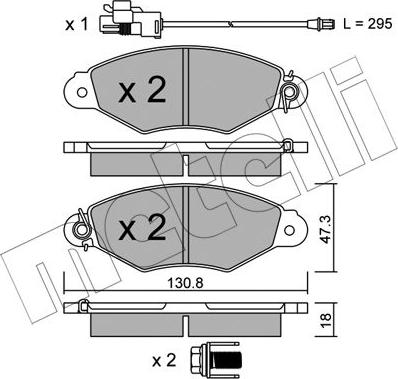 Metelli 22-0253-2 - Комплект спирачно феродо, дискови спирачки vvparts.bg