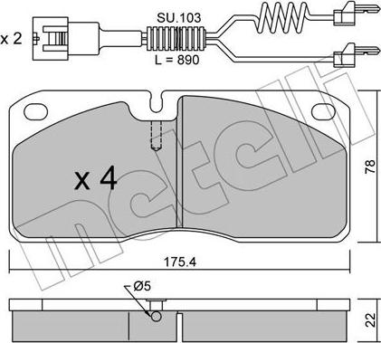 Metelli 22-0269-3K - Комплект спирачно феродо, дискови спирачки vvparts.bg