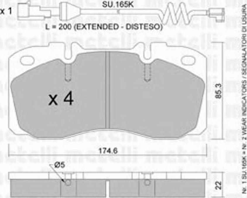 Metelli 2202683K - Комплект спирачно феродо, дискови спирачки vvparts.bg