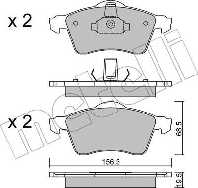 Metelli 22-0263-0 - Комплект спирачно феродо, дискови спирачки vvparts.bg