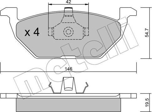 Metelli 22-0211-0 - Комплект спирачно феродо, дискови спирачки vvparts.bg