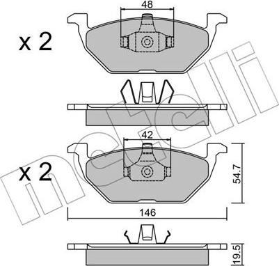 Metelli 22-0211-1 - Комплект спирачно феродо, дискови спирачки vvparts.bg