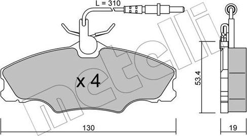 Metelli 22-0213-0 - Комплект спирачно феродо, дискови спирачки vvparts.bg