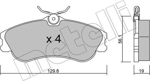 Metelli 22-0217-1 - Комплект спирачно феродо, дискови спирачки vvparts.bg