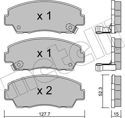 Metelli 22-0283-0 - Комплект спирачно феродо, дискови спирачки vvparts.bg