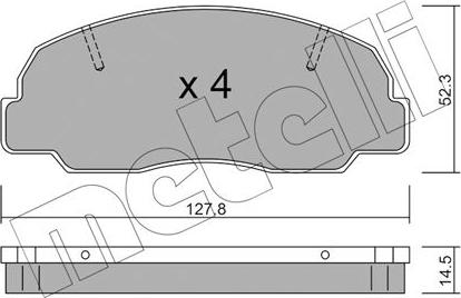 Metelli 22-0239-0 - Комплект спирачно феродо, дискови спирачки vvparts.bg