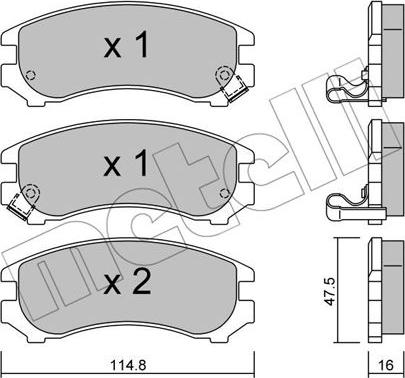 Metelli 22-0230-1 - Комплект спирачно феродо, дискови спирачки vvparts.bg