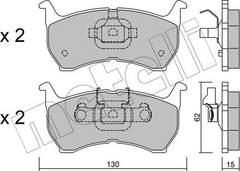 Metelli 22-0231-0 - Комплект спирачно феродо, дискови спирачки vvparts.bg