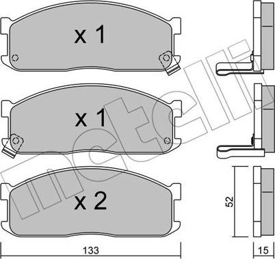 Metelli 22-0232-1 - Комплект спирачно феродо, дискови спирачки vvparts.bg