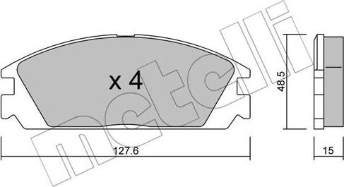 Metelli 22-0237-0 - Комплект спирачно феродо, дискови спирачки vvparts.bg