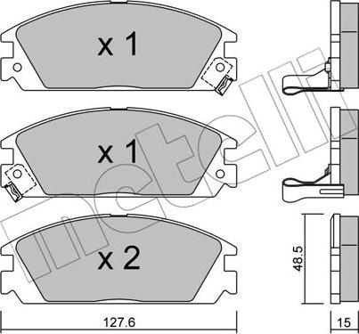 Metelli 22-0237-1 - Комплект спирачно феродо, дискови спирачки vvparts.bg