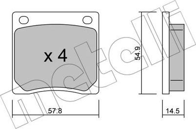 Metelli 22-0229-0 - Комплект спирачно феродо, дискови спирачки vvparts.bg