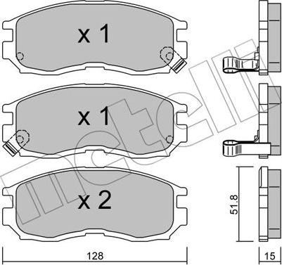 Metelli 22-0224-0 - Комплект спирачно феродо, дискови спирачки vvparts.bg