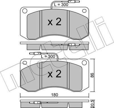 Metelli 22-0272-0 - Комплект спирачно феродо, дискови спирачки vvparts.bg